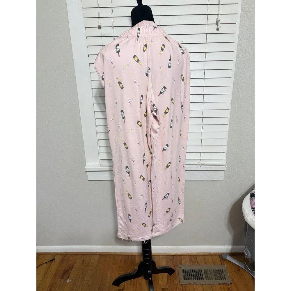 Rae Dunn Long Sleeve and Pants Wine Me Time Pajama Set NWT Size M